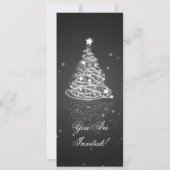 Slim Party Invitation legant Moderne Tree Black Kaart (Achterkant)