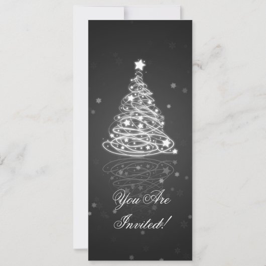 Slim Party Invitation legant Moderne Tree Black Kaart (Achterkant)