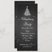 Slim Party Invitation legant Moderne Tree Black Kaart (Voorkant / Achterkant)