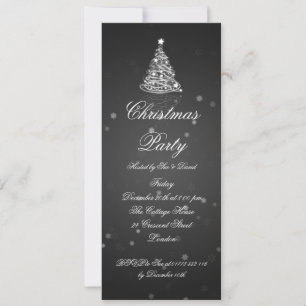 Slim Party Invitation legant Moderne Tree Black Kaart