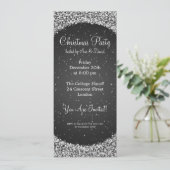 Slim Party Invitation legant Night Sparkle Black Kaart (Staand voorkant)
