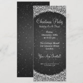 Slim Party Invitation legant Night Sparkle Black Kaart (Voorkant / Achterkant)