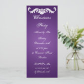 Slim Party nodigt  Ornament uit op Paars Kaart (Staand voorkant)
