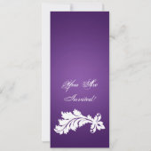 Slim Party nodigt  Ornament uit op Paars Kaart (Achterkant)