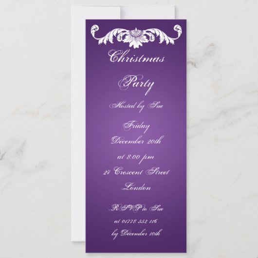 Slim Party nodigt  Ornament uit op Paars Kaart (Voorkant)