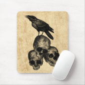 Slim Pickings Crow Skulls Gothic Art Mousepad Muismat (Met muis)