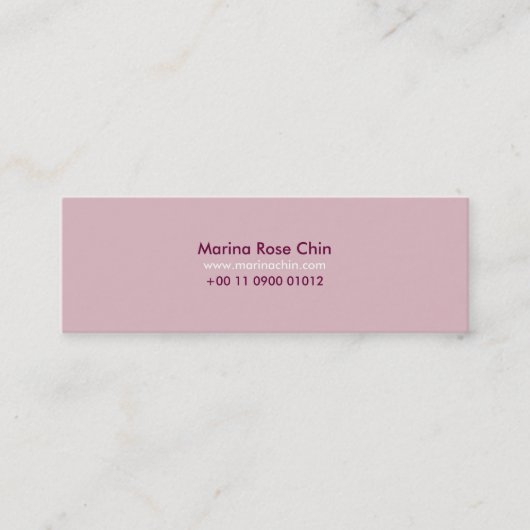 Slim Pink Business Card Mini Visitekaartje (Voorkant)