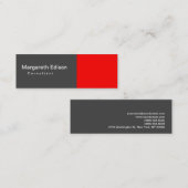 Slim Plain Red Grey Clear Mini Visitekaartje (Voorkant / Achterkant)