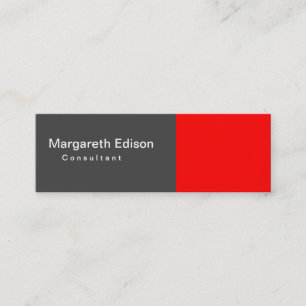 Slim Plain Red Grey Clear Mini Visitekaartje