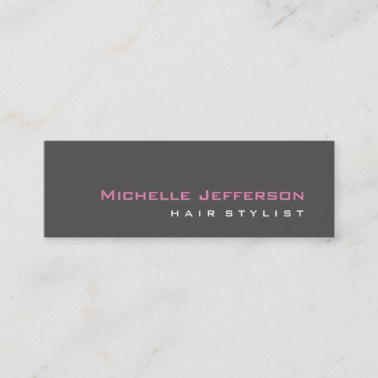 Slim Professional Script grijs roze Visitekaartje (Voorkant)