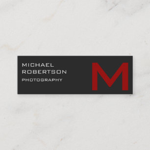Slim Red Gray Monogram Fotograaf Visitekaartje