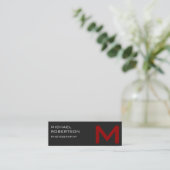 Slim Red Gray Monogram Fotograaf Visitekaartje (Staand voorkant)