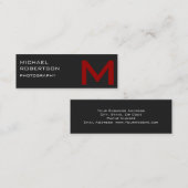 Slim Red Gray Monogram Fotografiet Visitekaartje (Voorkant / Achterkant)
