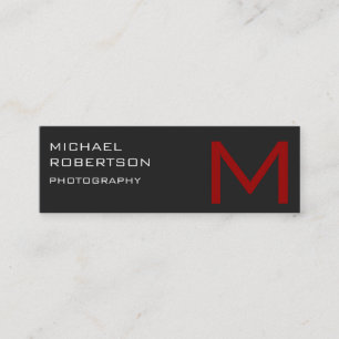 Slim Red Gray Monogram Fotografiet Visitekaartje