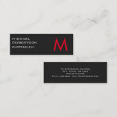 Slim Red Gray Monogram Fotografiet Visitekaartje (Voorkant / Achterkant)