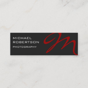 Slim Red Gray Monogram Fotografiet Visitekaartje