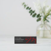 Slim Red Gray Monogram Fotografiet Visitekaartje (Staand voorkant)