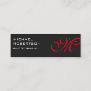 Slim Red Gray Monogram Fotografiet Visitekaartje