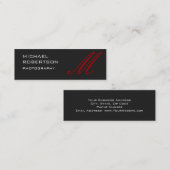 Slim Red Gray Monogram Fotografiet Visitekaartje (Voorkant / Achterkant)