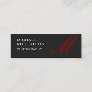 Slim Red Gray Monogram Fotografiet Visitekaartje