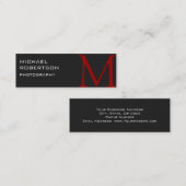 Slim Red Gray Monogram Fotografiet Visitekaartje (Voorkant / Achterkant)