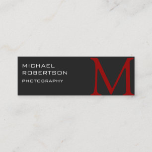 Slim Red Gray Monogram Fotografiet Visitekaartje
