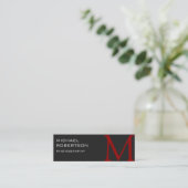 Slim Red Gray Monogram Fotografiet Visitekaartje (Staand voorkant)