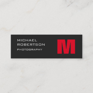 Slim Red Gray Monogram Fotografiet Visitekaartje