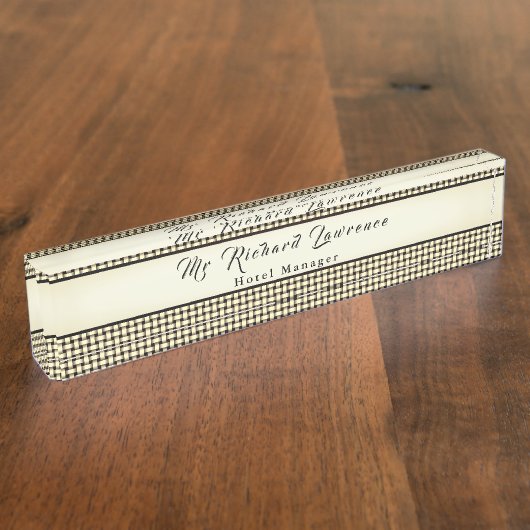 slim rustiek weefsel naambordje (Zijkant)