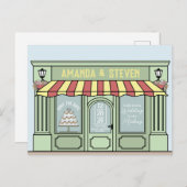 Slim, schattig, café met thema's om het datumontwe briefkaart (Voorkant / Achterkant)