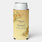 Slim Seltzer Can Koeler  Gouden Gele Bloemen   (Seltzer Voorkant)