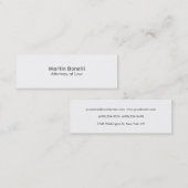 Slim Simple White Attorney at Law Visitekaartje (Voorkant / Achterkant)
