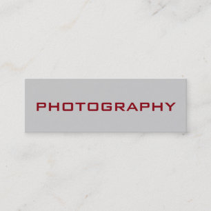 Slim Size Modern Grey Red Photography Visitekaartj Mini Visitekaartje
