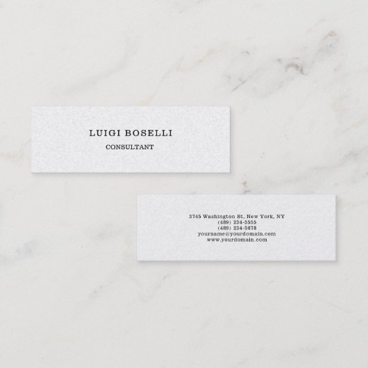 Slim Skinny Elegant Minimal Professional Eenvoudig Mini Visitekaartje (Voorkant / Achterkant)