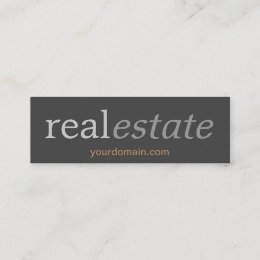Slim Skinny Grey Real Estate Agent Visitekaartje (Voorkant)