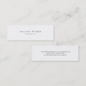 Slim Skinny Modern Plain Simple Psychiatrist Mini Visitekaartje (Voorkant / Achterkant)