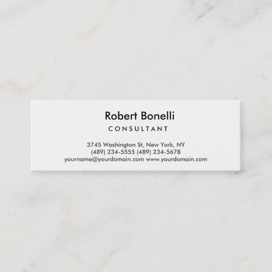 Slim Skinny Plain Modern Consultant Visitekaartje (Voorkant)