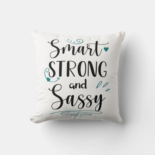 Slim, sterk en brutaal, grappig en elegant feminis kussen (Voorkant)