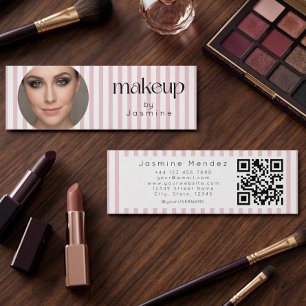 Slim Stripes Beauty Professional MUA Foto Qr Mini Visitekaartje