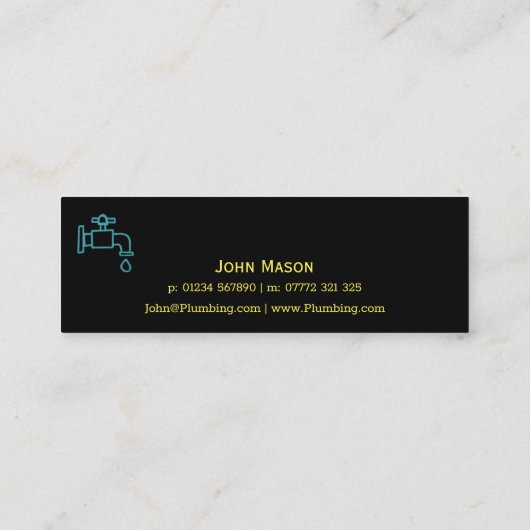 Slim Tap, Simple Plumber Visitekaartje (Achterkant)