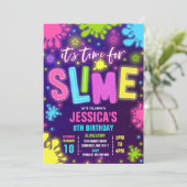 Slim-uitnodiging voor Slim-wedstrijd Neon Slime Pa Kaart (Staand voorkant)