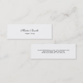 Slim Uniek Calligrafie White Trendy Visitekaartje (Voorkant / Achterkant)
