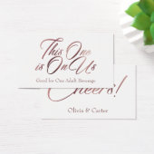 Slim, Vet, elegant Roos Gold Script Drink Tickets Visitekaartje (Bureau)