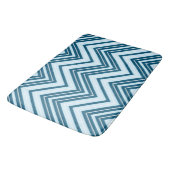 Slim Zigzag Patroon Blauw & Wit Badmat (Gekanteld)