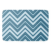 Slim Zigzag Patroon Blauw & Wit Badmat (Voorkant)
