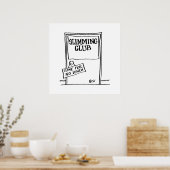 Slimclub deur bord humor poster (Keuken)