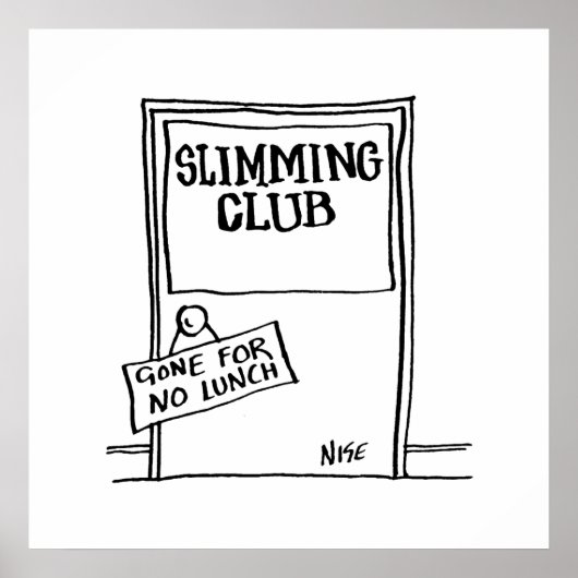 Slimclub deur bord humor poster (Voorkant)