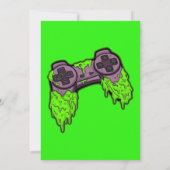 Slime and Games Boy 11th Birthday Party nodigt (Achterkant)