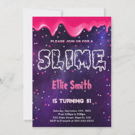 Slime Birthday Invitation Kaart