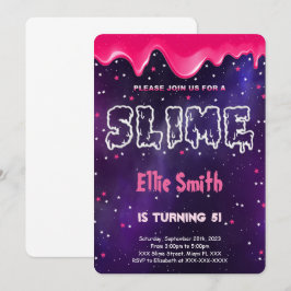 Slime Birthday Invitation Kaart